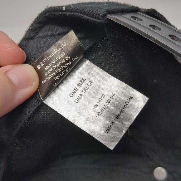 Star Wars Snapback 5 Panel Cap Black One Size Adjustable Embroidered Lined Print - Picture 10 of 10